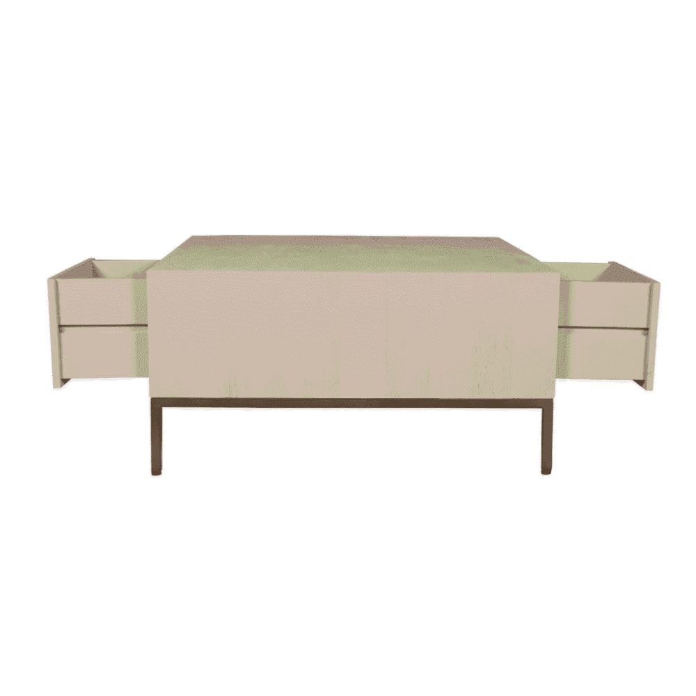 Moderne houten dressoir met ruime opbergkasten, modern design, ivoorkleur, stevige constructie, elegant meubelstuk, perfecte aanvulling voor woonkamer of eethoek.