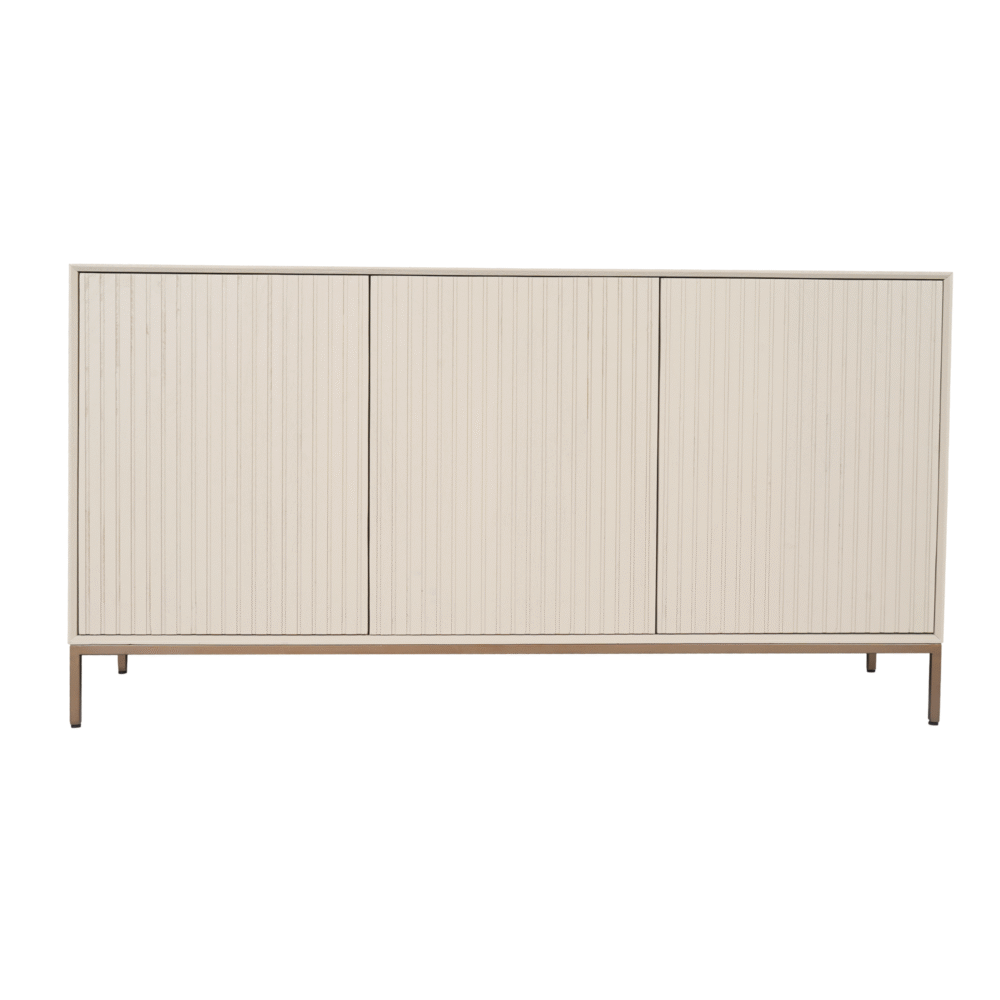 Elegant moderne witte buffetkast van Mokana Meubelen, ideaal voor opbergoplossingen in elke woonkamer of eetkamer. Hoogwaardige kwaliteit, strak design en soepel bedienbare deurtjes.