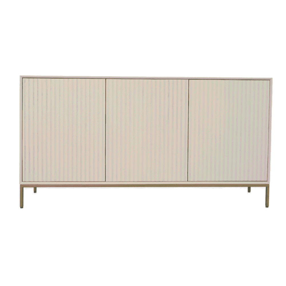 Eiken houten dressoir met witte afwerking, modern meubel voor woonkamer of hotelinterieur.