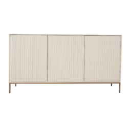 Elegant moderne witte buffetkast van Mokana Meubelen, ideaal voor opbergoplossingen in elke woonkamer of eetkamer. Hoogwaardige kwaliteit, strak design en soepel bedienbare deurtjes.