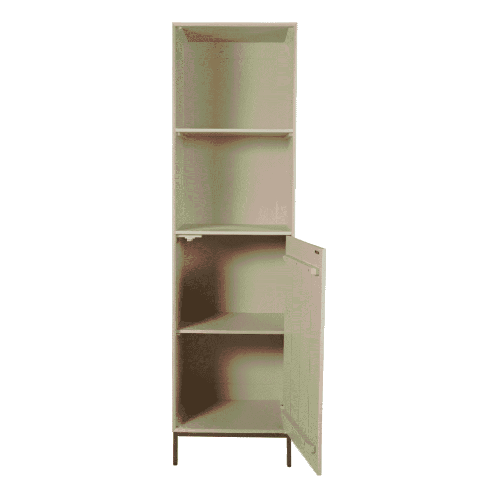 Vintage wit houten keukenkast met opbergruimte en legplanken, Scandinavisch design, multifunctioneel en geschikt voor moderne interieurs. Perfect voor opslag en organisatie in huis of kantoor.