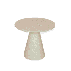 Elegante witte bijzettafel met slanke conische basis, perfect voor modern interieur en kunnen gebruikt worden als nachtkastje of decoratieve tafel.