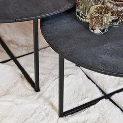 Robuuste zwarte salontafels met metalen frame, ideaal voor modern interieur en woonkamers - Mokana Meubelen.