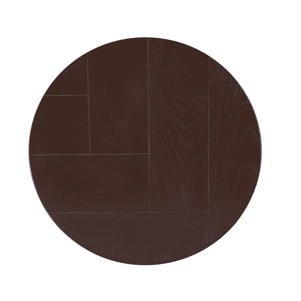 Elegante ronde houten eettafel van donker hout, perfect voor moderne eetkamers en stijlvolle interieurs. Duurzaam en tijdloos design van Mokana Meubelen voor comfortabel en stijlvol dineren.