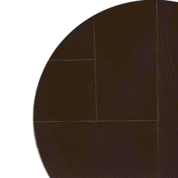 Ronde, donkerhouten tafel met een strak en modern ontwerp, ideaal voor een stijlvolle eetkamer of vergaderruimte.