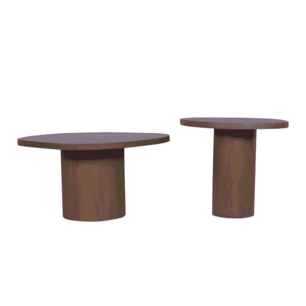 Elegant massief houten bijzettafels voor woonkamer of entree - uniek design aanpakken, maatwerk mogelijk | Mokana Meubelen.