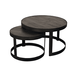 Modern bijzettafels in zwart hout en staal, stijlvolle en functionele meubels voor elke woonkamer. Perfect voor het decoreren van je zithoek met creatieve en kombinatievriendelijke designs.