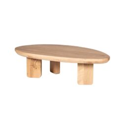 Vintage houten salontafel, uniek ontwerp, natuurlijke houtafwerking, handgemaakt, voor een warme en landelijke woonstijl.