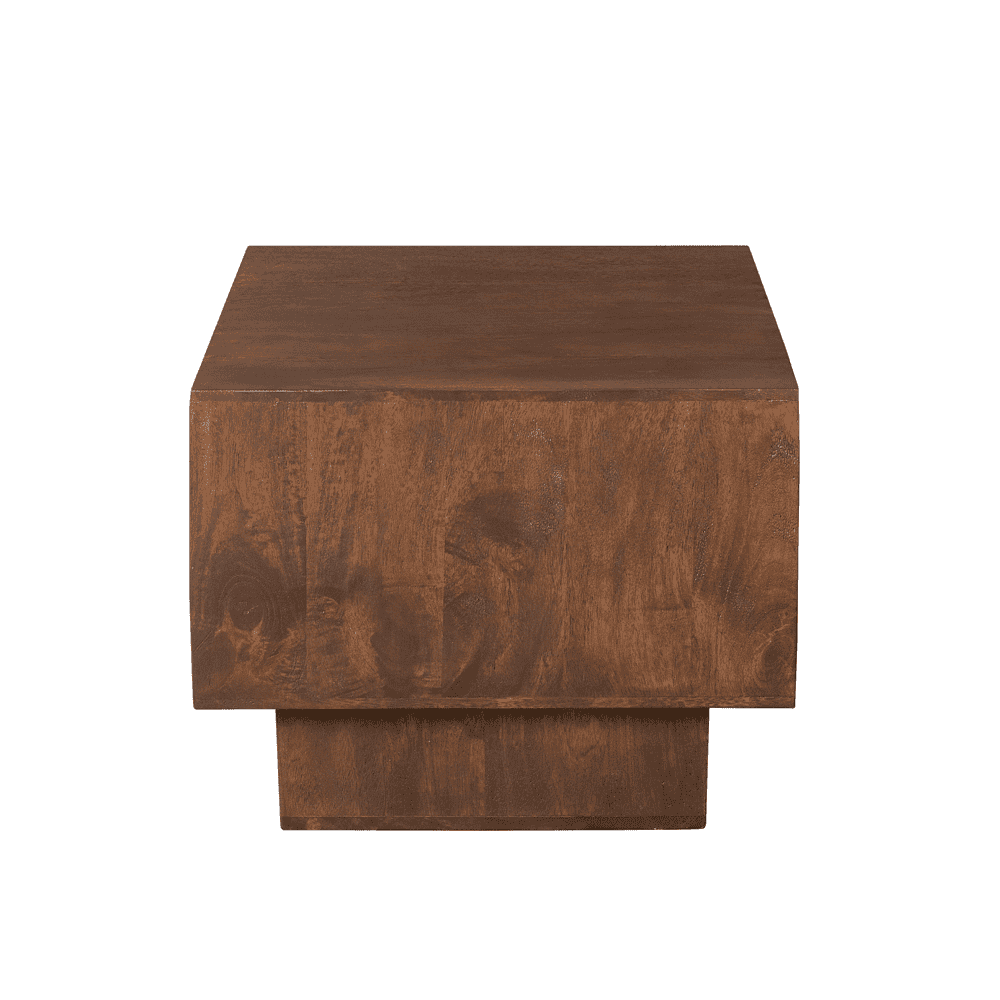 Robuuste houten sidetafel met natuurlijke afwerking, perfect voor binnen en boerderijstijl interieurs.