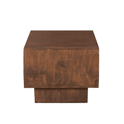 Robuuste houten sidetafel met natuurlijke afwerking, perfect voor binnen en boerderijstijl interieurs.