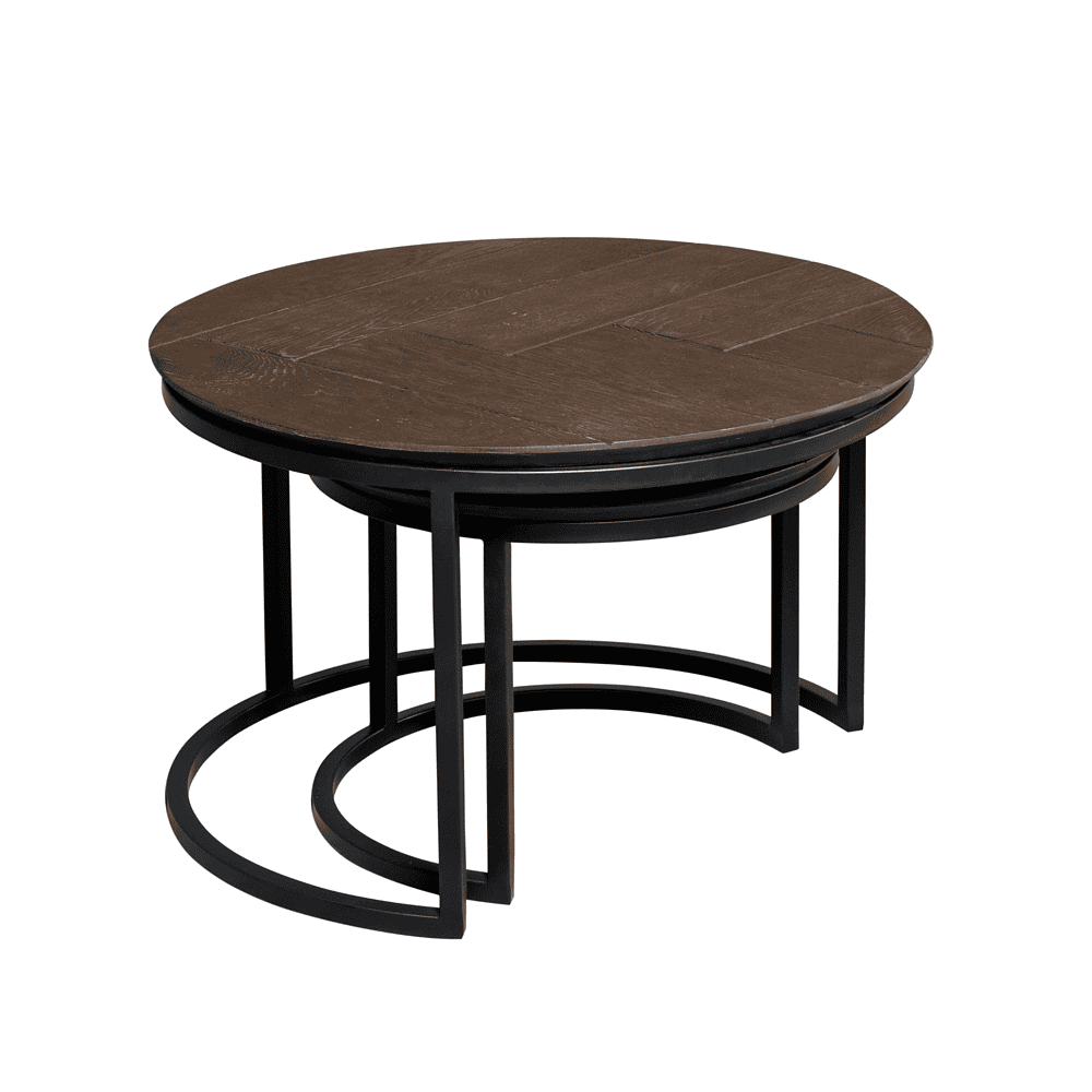 Moderne klappbare Esstische aus Massivholz und schwarzem Metallgestell, platzsparendes Design für stilvolle Wohnräume.