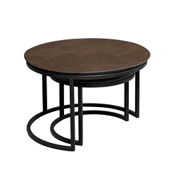 Moderne klappbare Esstische aus Massivholz und schwarzem Metallgestell, platzsparendes Design für stilvolle Wohnräume.