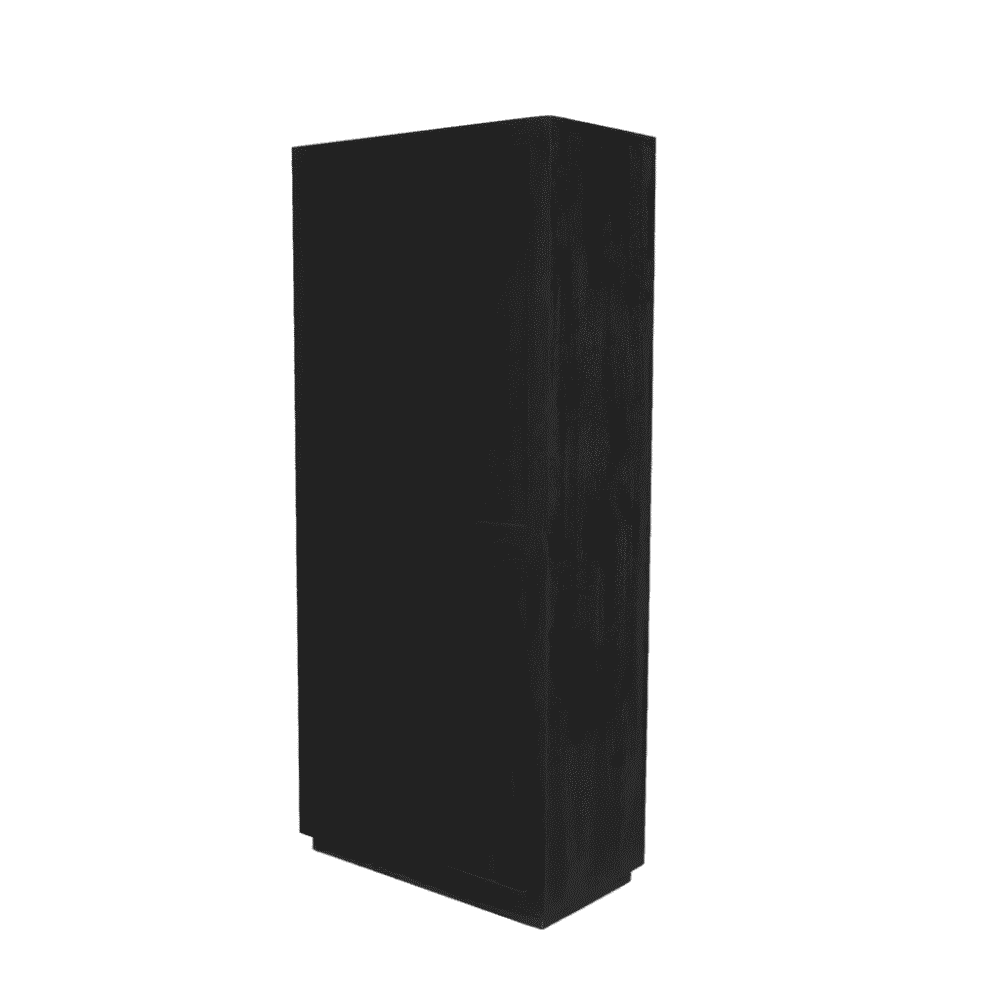 Eikenhouten zwartmenu kast, landelijke stijl met opbergmogelijkheden, ideaal voor woonkamer of keuken.