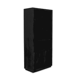 Robuuste zwarte boekenkast van Mokana Meubelen, perfect voor moderne woon- en werkomgevingen. Gemaakt van hoogwaardig hout met voldoende opbergruimte voor boeken en decoraties.