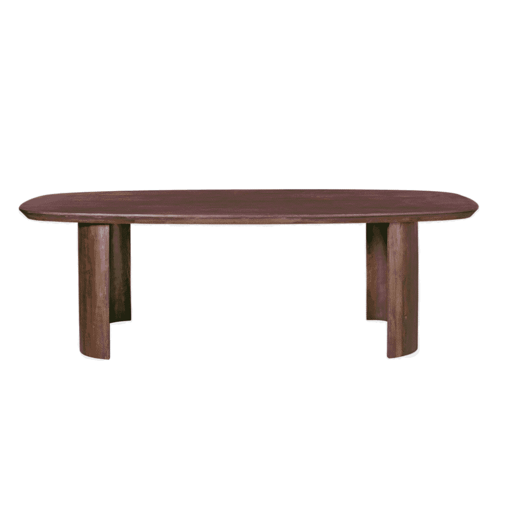 Robuuste houten eettafel in naturel afwerking, perfect voor landelijke interieurs en gezellige bijeenkomsten.