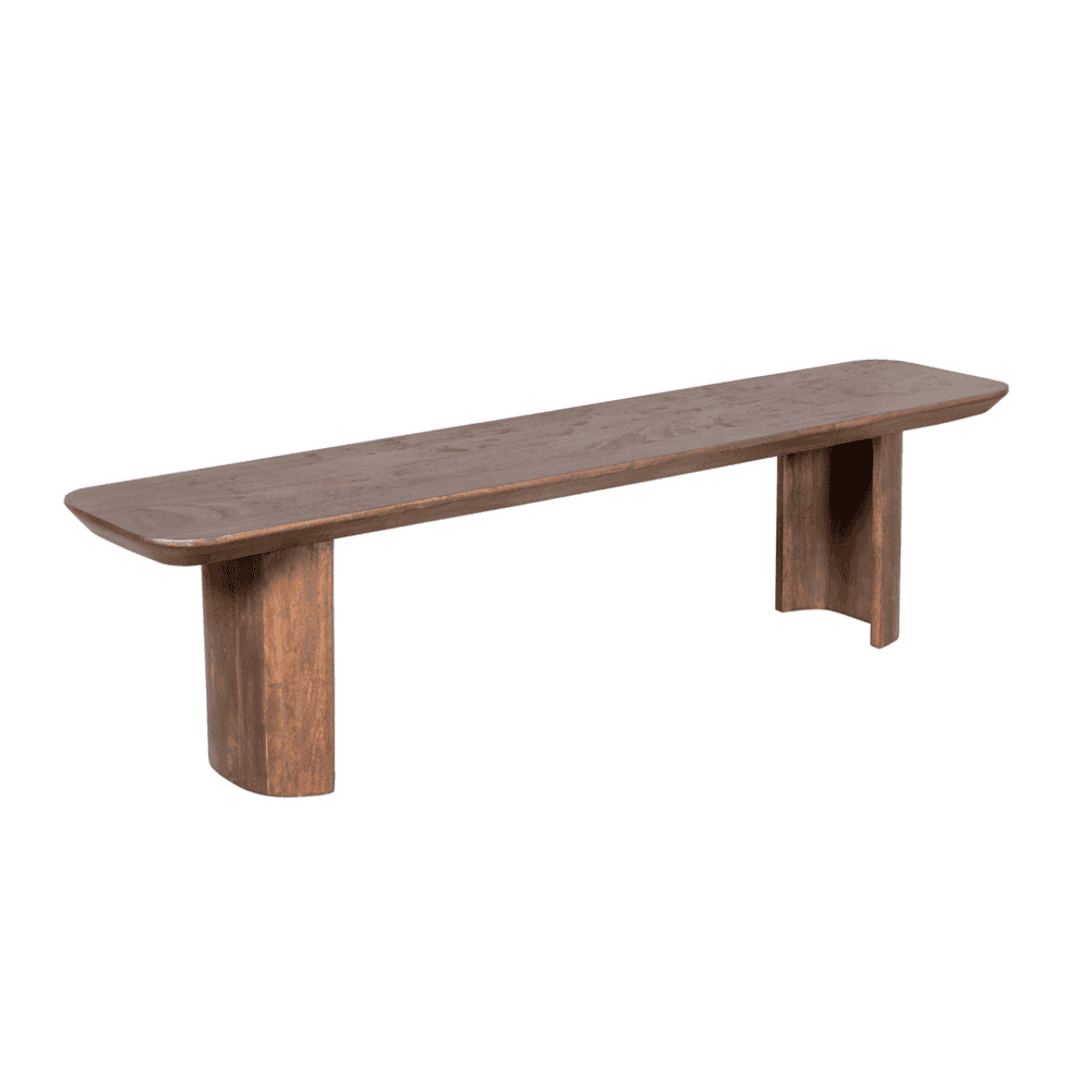 Massieve houten bank, puur vakmanschap, perfect voor donkere houtinterieurs, rustieke meubels voor woonkamer of entree, duurzame en hoogwaardige houtsoorten.