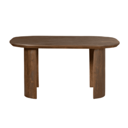 Robuuste houten eettafel, perfect voor modern en landelijk interieur, gemaakt van natuurlijk massief hout.