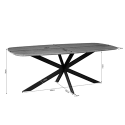 Rustieke eettafel met donkerhouten blad en unieke houten voet, perfect voor een modern interieur, maat 200x100x76 cm.