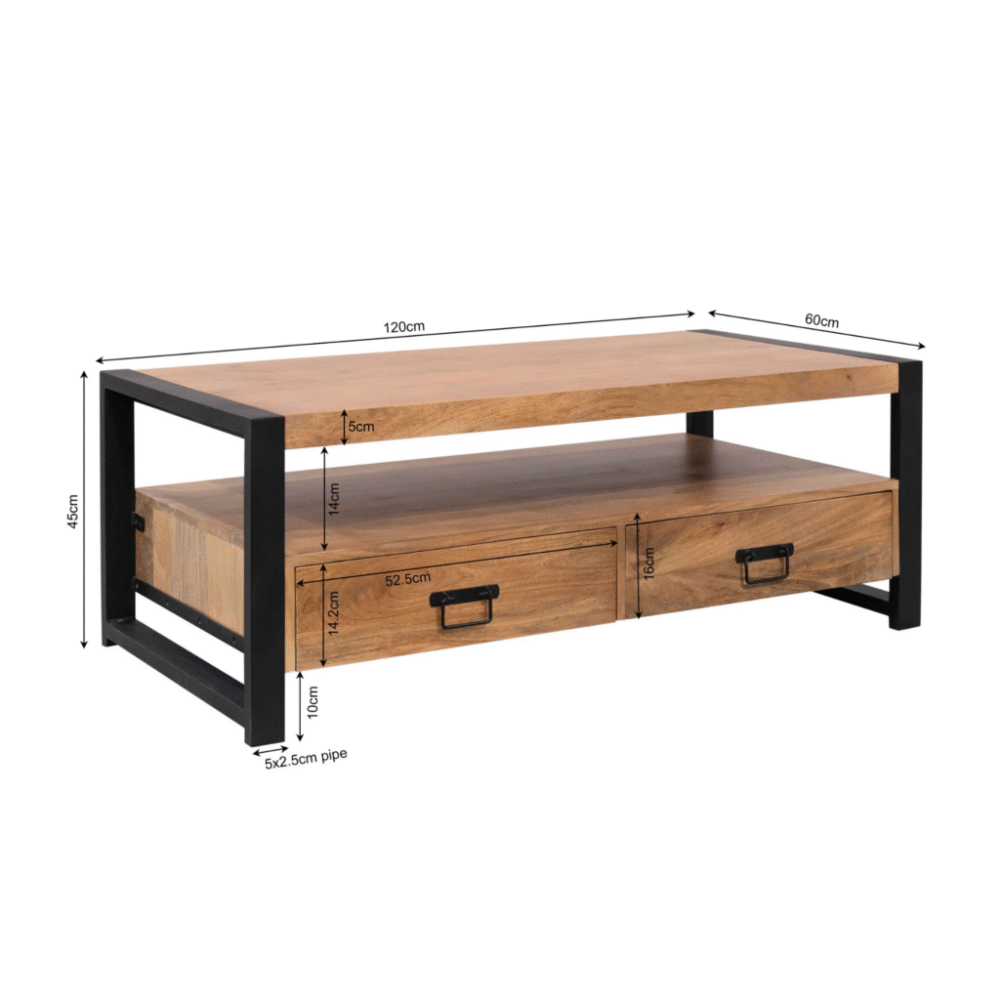 Salontafel Boaz | 120 cm | vier lades