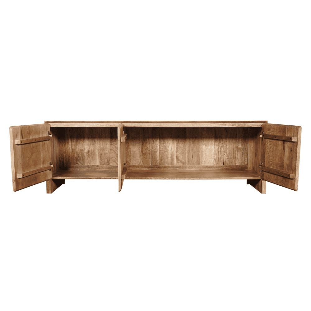 Rustieke houten dressoir met opbergruimte en houten deurtjes, perfect voor eyecatcher in huis, gemaakt door Mokana Meubelen in Nederland.