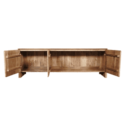 Rustieke houten dressoir met opbergruimte en houten deurtjes, perfect voor eyecatcher in huis, gemaakt door Mokana Meubelen in Nederland.