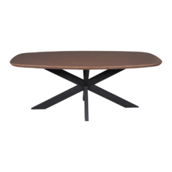 Eettafel van hout en zwart metalen onderstel, modern design, ruime eettafel voor interieurs, handgemaakt meubelstuk, luxe eetkamermeubel, duurzame houten tafel, originele houtcollectie, Scandinavisch geïnspireerd, op maat gemaakt.