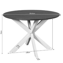 Modern eettafel met donker houten blad en witte houten sculpturale pootontwerpen, perfecte toevoeging aan stijlvolle eetkamers, high-end meubel design.