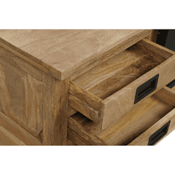 Massief houten ladekast, stijlvolle en duurzame meubelkeuze, ambachtelijk vakmanschap, natuurlijke houtafwerking, perfect voor een warme woonstijl.