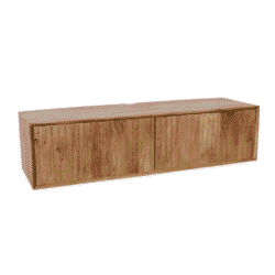 Natuurlijke houten wandkast met schuifdeuren, modern design, maatwerk mogelijk.