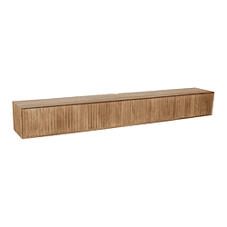 Elegante houten wandkast met geribbelde deuren, perfect voor een moderne woonkamer of slaapkamer, gemaakt van hoogwaardige natuurlijke materialen voor stijl en functionaliteit.