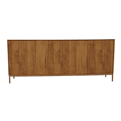Vintage houten houten dressoir van Mokana Meubelen met strakke lijnen en massief eiken afwerking.