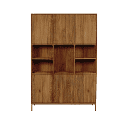 Stoere houten boekenkast met open en gesloten opbergruimte, perfect voor een stijlvolle woonkamer of kantoor. Handgemaakt van kwalitatief hoogwaardig massief hout door Mokana Meubelen.