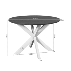 Hint: The image shows a modern dining table with measurements. It’s from Mokana Meubelen, known for customized, high-quality furniture. Focus on keywords like “maatwerk”, “modern design”, “houten tafel”, “dining table”.