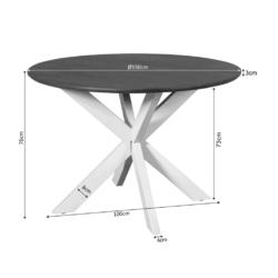 Hoogwaardig eettafel met donker houten blad en witte trapvormige basis, perfect voor moderne eetruimtes.