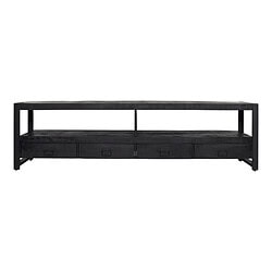 STF-811a-2-1024x1024 Schwarzer Holz-TV-Schrank mit Schubladen und offenen Regalen für Vintage- und Industrie-Interieurs 1.