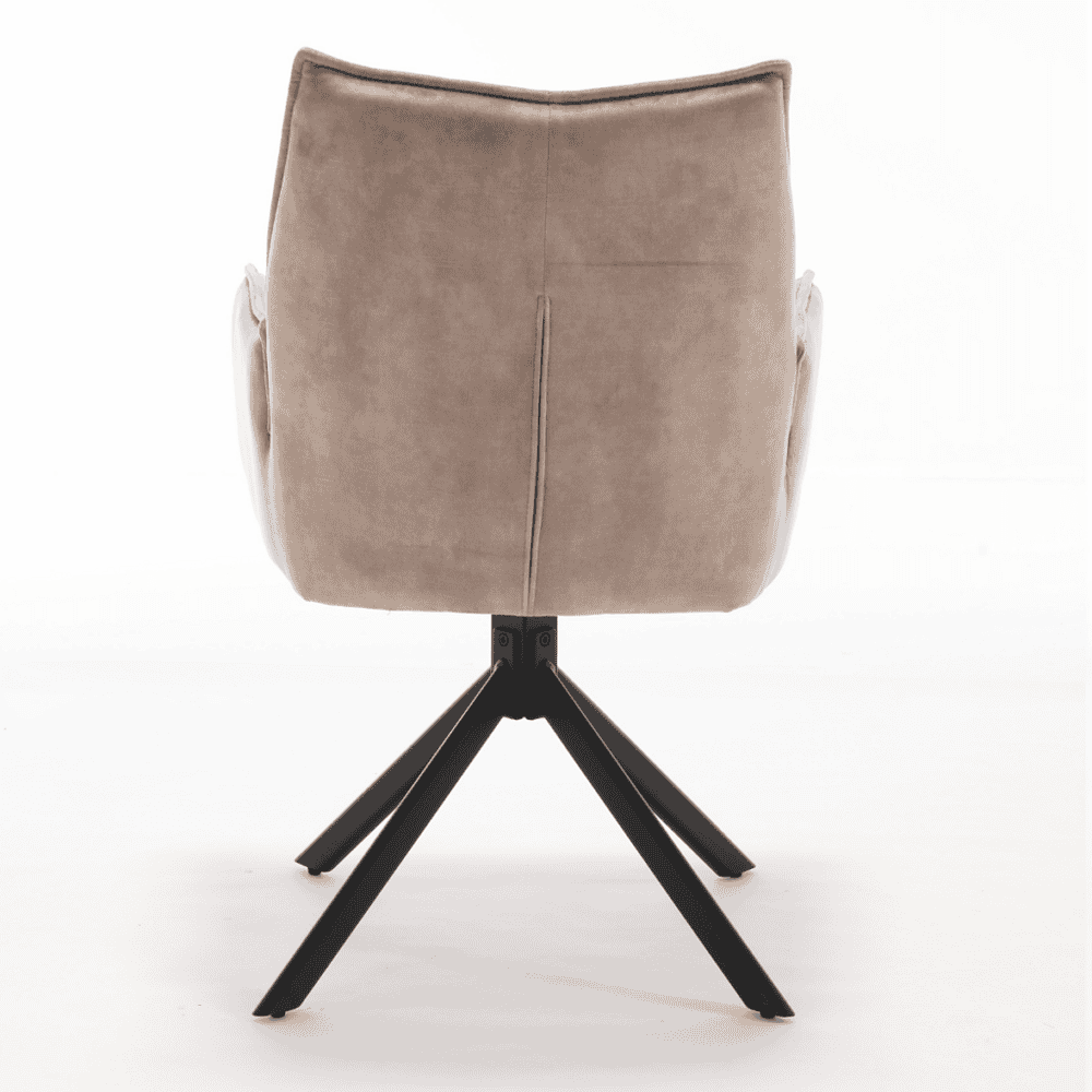 Muizmatier fauteuil met rotan poot in beige, elegant en comfortabel design - Mokana Meubelen.
