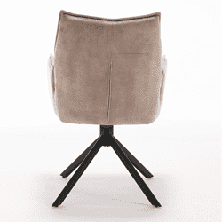 Muizmatier fauteuil met rotan poot in beige, elegant en comfortabel design - Mokana Meubelen.
