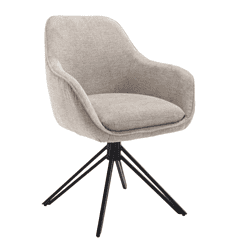 Comfortabele moderne eetkamerstoel met zachte bekleding en zwarte houten onderstel, ideaal voor een stijlvolle interieurcombinatie.