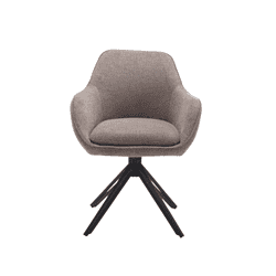 Zitstoel met moderne beige stoffen bekleding en draaivoet, gericht op stijlvolle woon- en kantoorinterieurs.