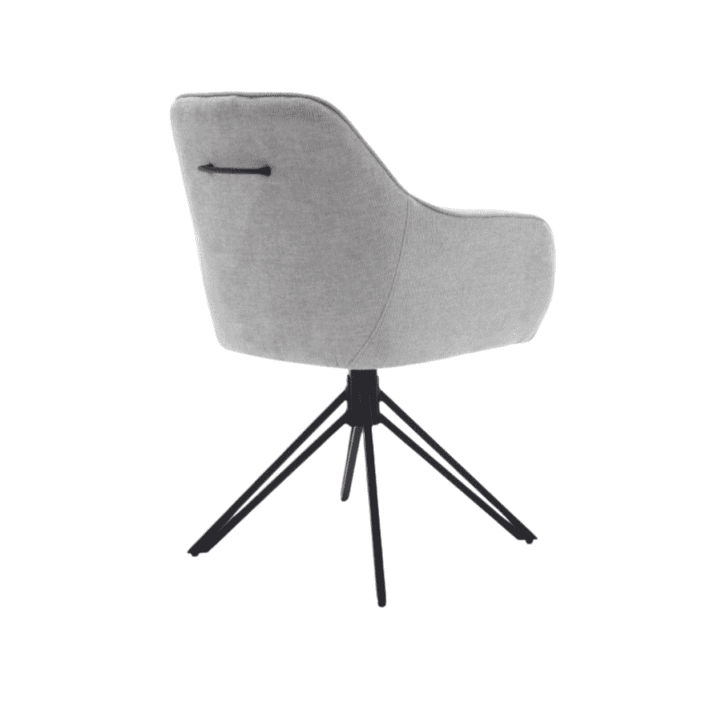Comfortabele, moderne bureaustoel met gestoffeerde bekleding en verstelbare rugleuning voor thuis en kantoor. Perfect voor een stijlvolle en ergonomische werkomgeving.
