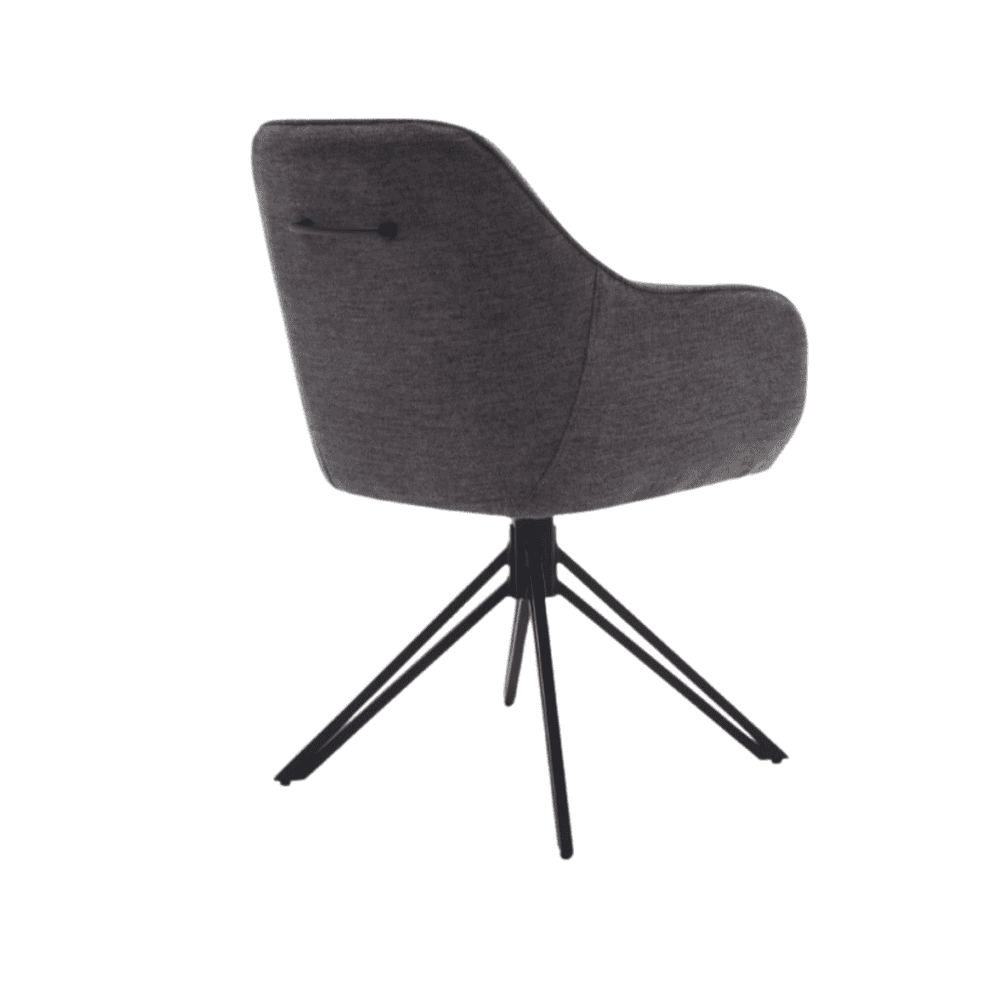 Modern draaifauteuil met zachte grijze bekleding en verstelbare hoogte, perfect voor design interieurs en comfortabele zitervaringen.