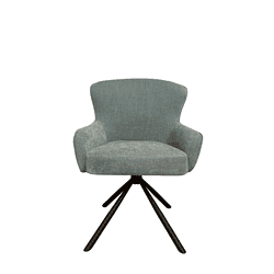 Comfortabele moderne draaifauteuil met houten onderstel en zachte stof, perfect voor elke woonkamer of kantoorruimte, exclusieve Mokana Meubelen design.