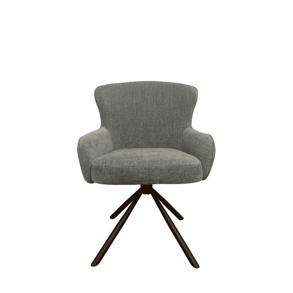 Zithoogte verstelbare lounge fauteuil met moderne uitstraling en comfortabele stoffering, perfect voor elke woonkamer of kantoor, gecombineerd met een eigentijdse zwarte houten base.