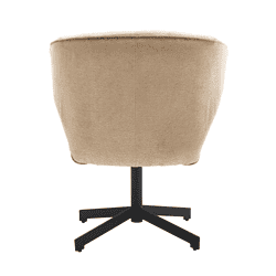 Een comfortabele beige bureaustoel met draaibasis, geschikt voor kantoor of thuisgebruik, van hoogwaardige materialen en modern design bij Mokana Meubelen.