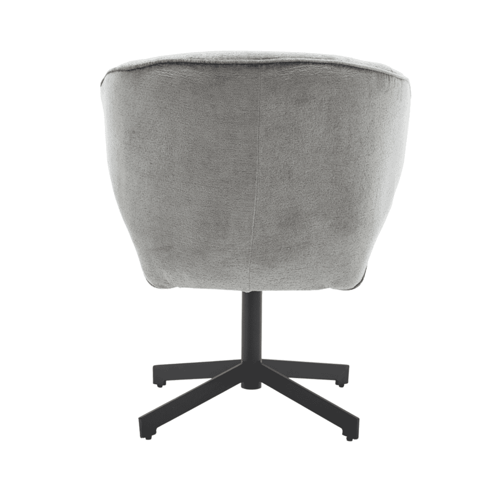 Modern strakke draaistoel in zacht grijs stof, perfect voor kantoor of thuiswerkplek. Comfortabel en stijlvol, met een draaibaar onderstel en stevig ontwerp. Ideal voor een eigentijdse interieurstijl.