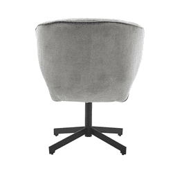 Modern strakke draaistoel in zacht grijs stof, perfect voor kantoor of thuiswerkplek. Comfortabel en stijlvol, met een draaibaar onderstel en stevig ontwerp. Ideal voor een eigentijdse interieurstijl.
