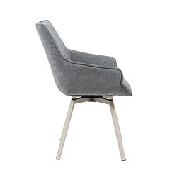 Comfortabele grijze eetkamerstoel met Scandinavisch design, perfect voor moderne interieurs en eetkamers, vervaardigd door Mokana Meubelen.