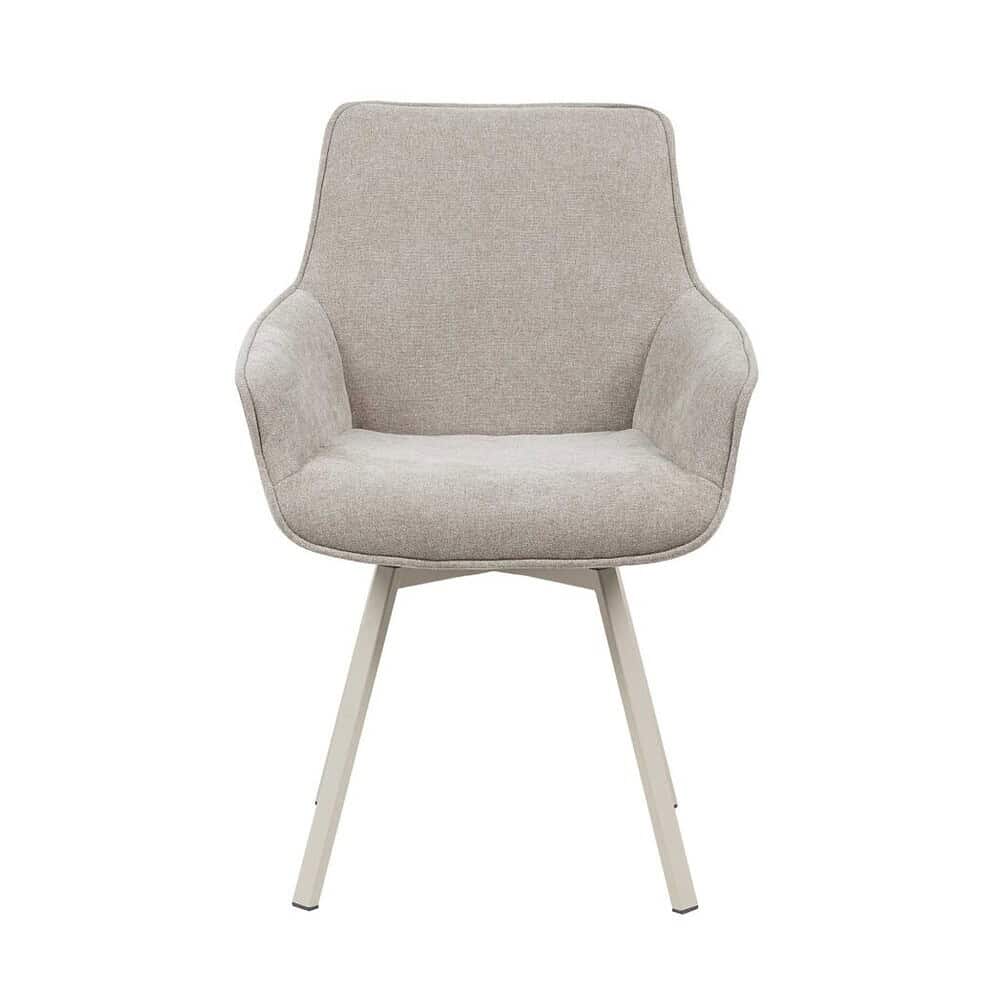 Zithoek met zachte stoffen bekleding en lichte houten poten, modern design voor comfortabel en stijlvol wonen.