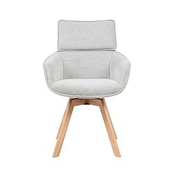 Elegante gestoffeerde eetkamerstoel met houten poot, industrieel design, comfortabel zitvlak en stijlvolle afwerking, perfect voor moderne eetruimtes en woonkamers.