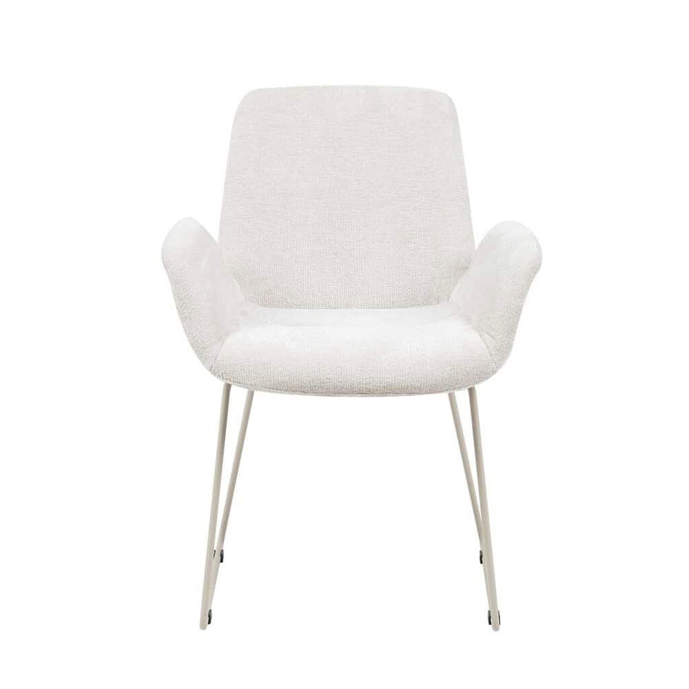 Elegante witte lounge stoel met moderne uitstraling, gemaakt door Mokana Meubelen, perfect voor stijlvol wonen en comfortabel zitten.